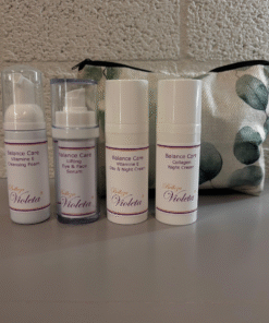 A1 3 Set 4 Balance Care vit E & coll night 50ml & serum 30ml met mini foam en toilettasje cadeau (3)