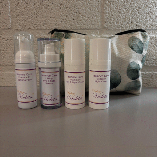 A1 3 Set 4 Balance Care vit E & coll night 50ml & serum 30ml met mini foam en toilettasje cadeau (3)